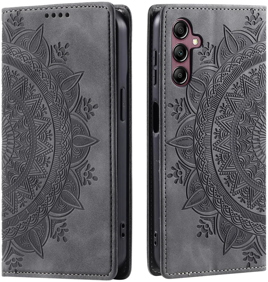 Samsung Galaxy A16 Hoesje Mandala Book Case met Pasjeshouder Zwart afbeelding 1