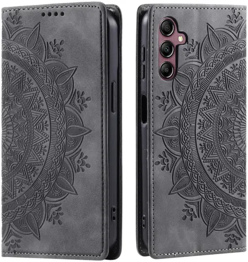 Samsung Galaxy A16 Hoesje Mandala Book Case met Pasjeshouder Zwart afbeelding 1