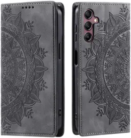 Samsung Galaxy A16 Hoesje Mandala Book Case met Pasjeshouder Zwart