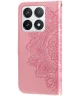 Xiaomi 14T Pro Hoesje Bloemen Print Wallet Book Case Roze