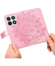 Xiaomi 14T Pro Hoesje Bloemen Print Wallet Book Case Roze