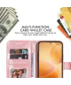 Xiaomi 14T Pro Hoesje Bloemen Print Wallet Book Case Roze