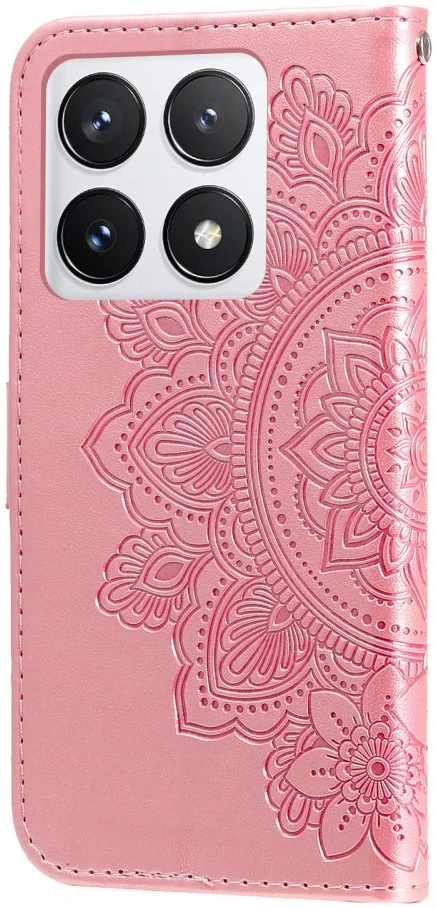 Xiaomi 14T Pro Hoesje Bloemen Print Wallet Book Case Roze afbeelding 10
