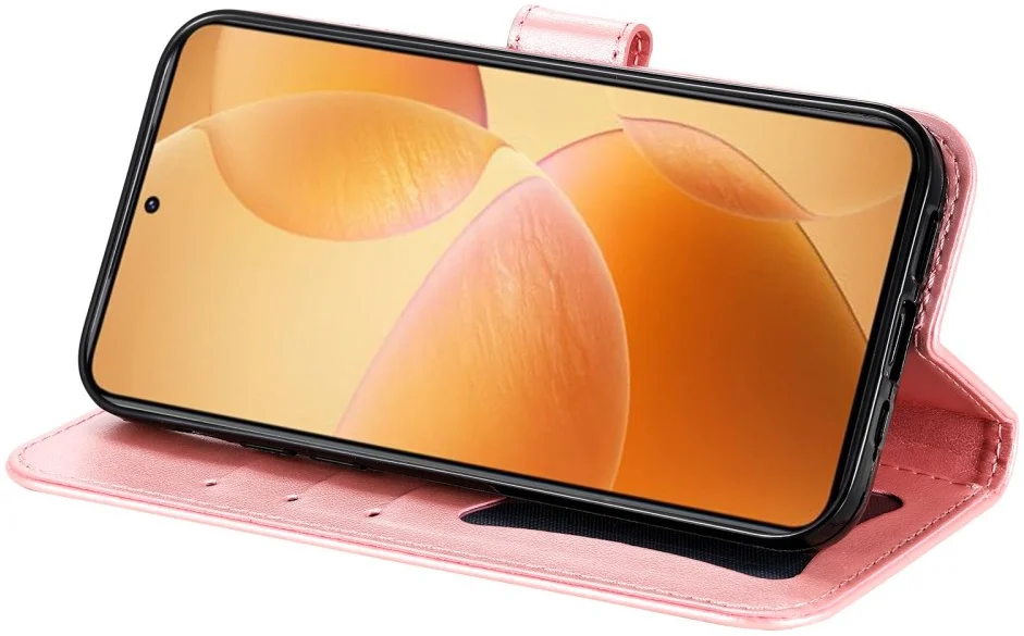 Xiaomi 14T Pro Hoesje Bloemen Print Wallet Book Case Roze afbeelding 11