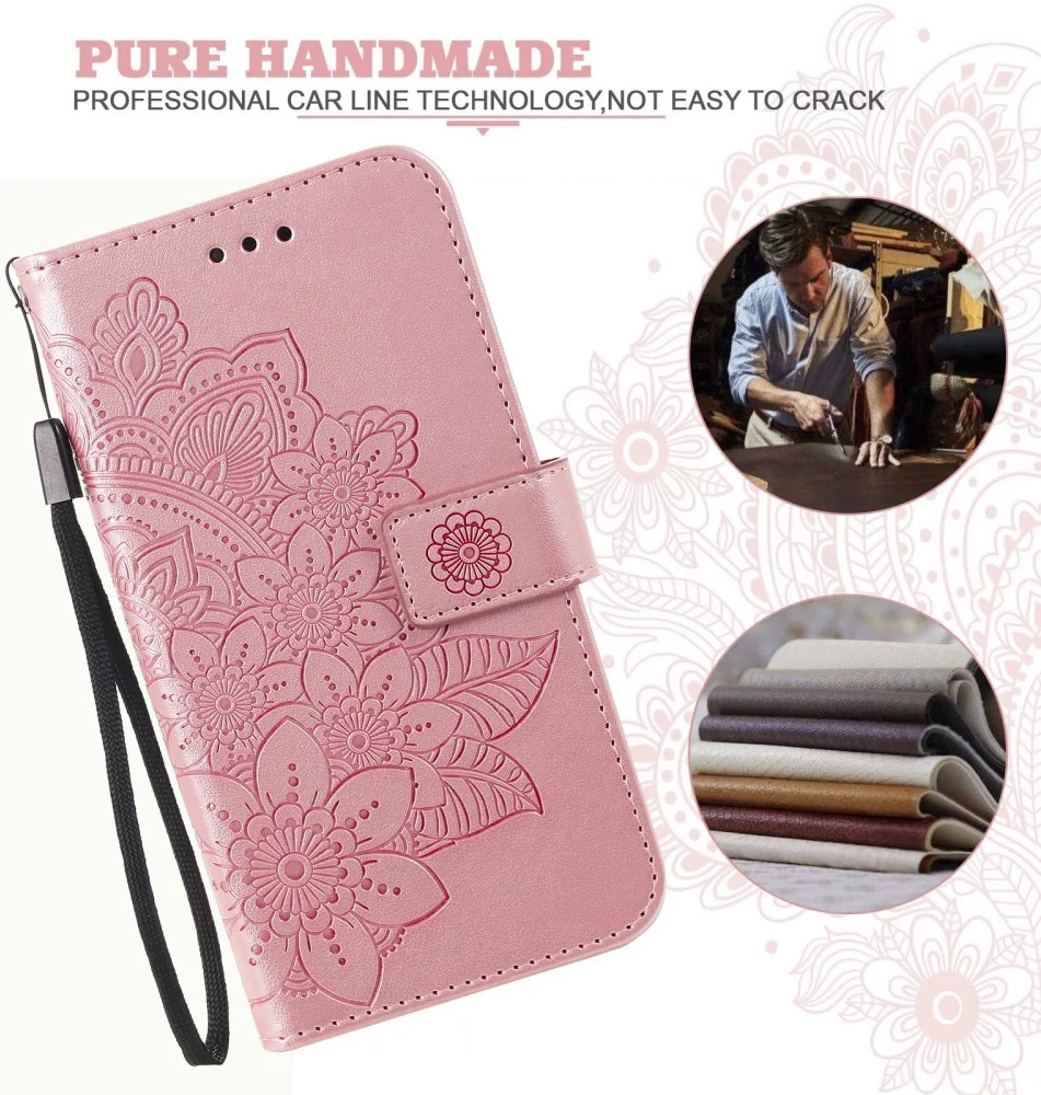 Xiaomi 14T Pro Hoesje Bloemen Print Wallet Book Case Roze afbeelding 4