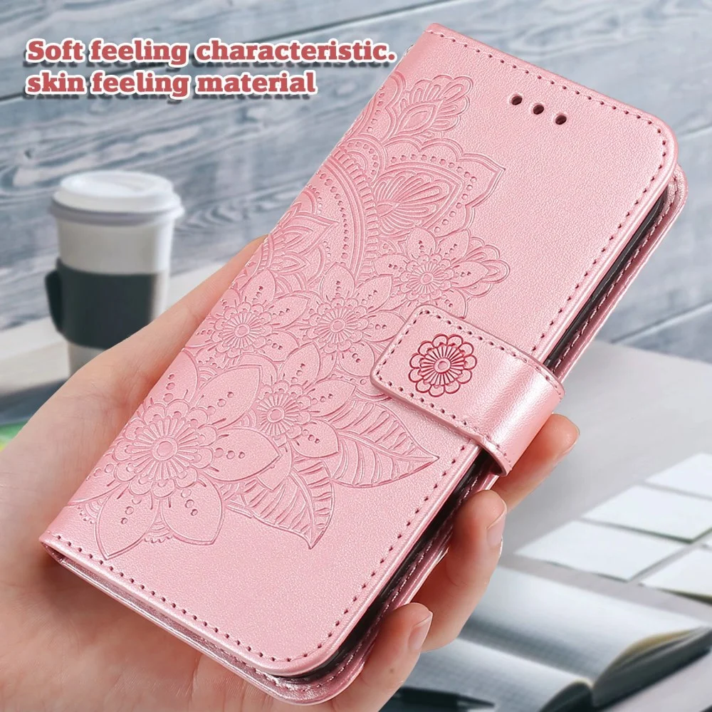Xiaomi 14T Pro Hoesje Bloemen Print Wallet Book Case Roze afbeelding 6