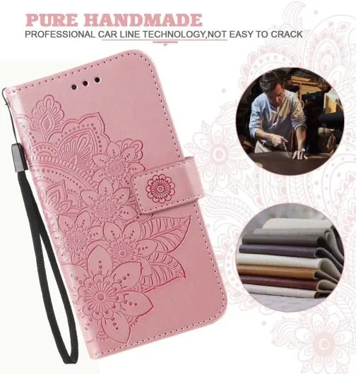 Xiaomi 14T Pro Hoesje Bloemen Print Wallet Book Case Roze afbeelding 4