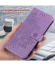 Xiaomi 14T Pro Hoesje Bloemen Print Wallet Book Case Paars