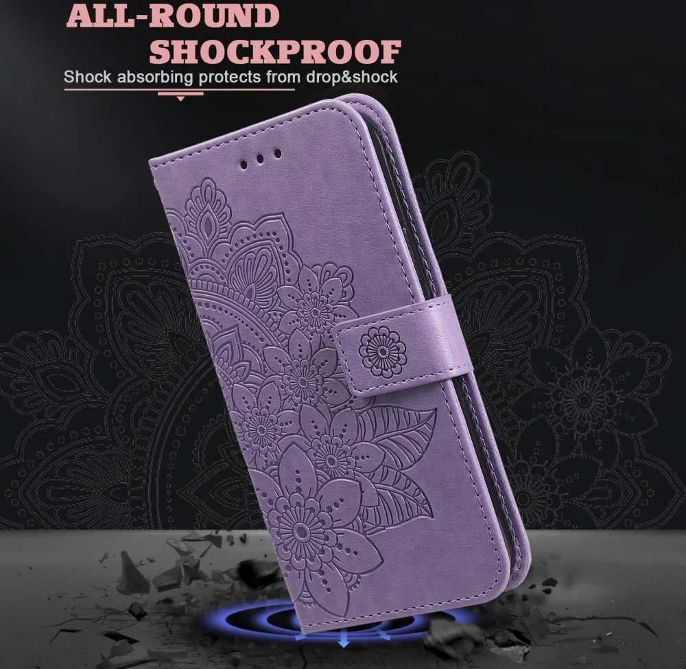 Xiaomi 14T Pro Hoesje Bloemen Print Wallet Book Case Paars afbeelding 5