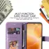Xiaomi 14T Pro Hoesje Bloemen Print Wallet Book Case Paars afbeelding 3
