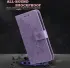 Xiaomi 14T Pro Hoesje Bloemen Print Wallet Book Case Paars afbeelding 5