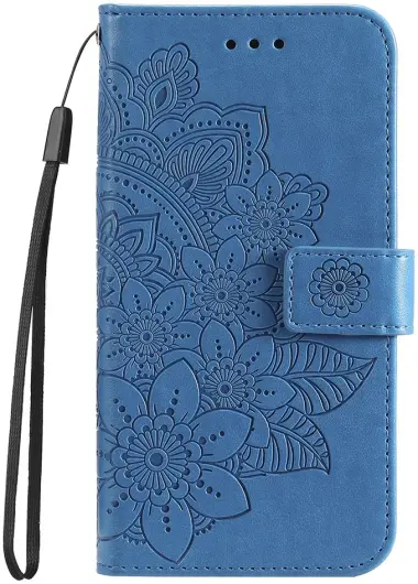 Xiaomi 14T Pro Hoesje Bloemen Print Wallet Book Case Blauw afbeelding 9