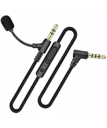 3.5mm Jack naar 3.5mm Jack Aux Kabel met Ingebouwde Microfoon 1.5M Zwart afbeelding