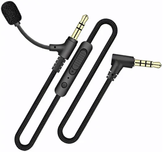 3.5mm Jack naar 3.5mm Jack Aux Kabel met Ingebouwde Microfoon 1.5M Zwart afbeelding 1