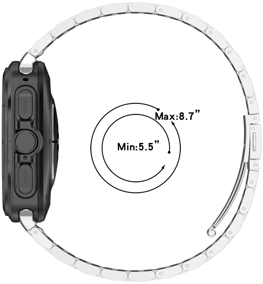Samsung Galaxy Watch Ultra Bandje - Roestvrij Staal met Vlindersluiting - Zilver afbeelding 5