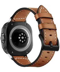 Samsung Galaxy Watch Ultra Bandje - Duurzaam Kalfsleer - 47MM - Bruin afbeelding