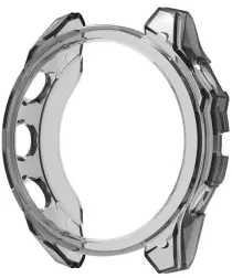 Garmin Fenix 8 43MM Hoesje - TPU Bumper Case - Transparant Zwart afbeelding