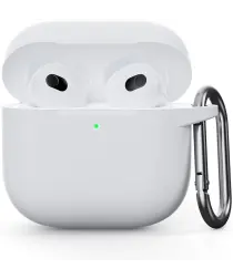 Apple AirPods 4 Siliconen Hoesje met Karabijnhaak Wit