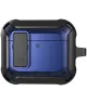 Apple AirPods 4 Hoesje Shockproof Cover met Karabijnhaak Blauw