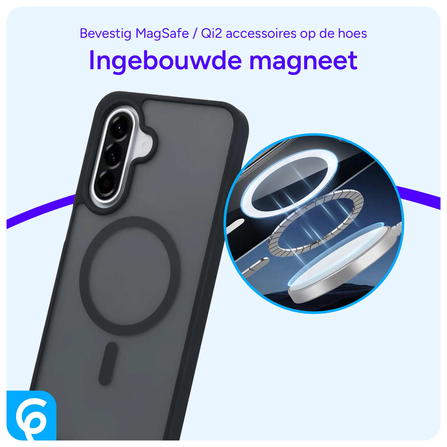 Samsung Galaxy A56 Hoesje met MagSafe Back Cover Matte Zwart afbeelding 4