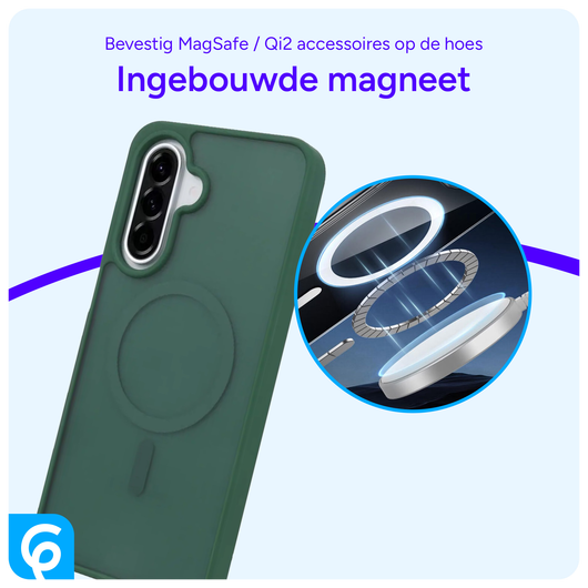 Samsung Galaxy A56 Hoesje met MagSafe Back Cover Matte Groen afbeelding 4