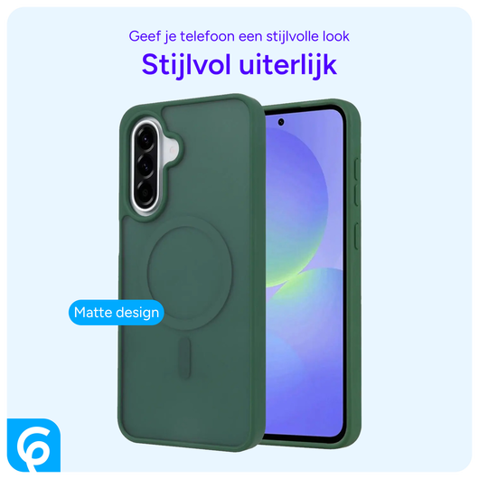 Samsung Galaxy A56 Hoesje met MagSafe Back Cover Matte Groen afbeelding 5