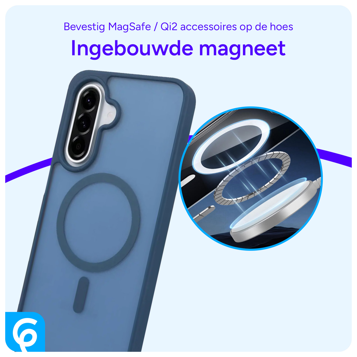 Samsung Galaxy A56 Hoesje met MagSafe Back Cover Matte Blauw afbeelding 4