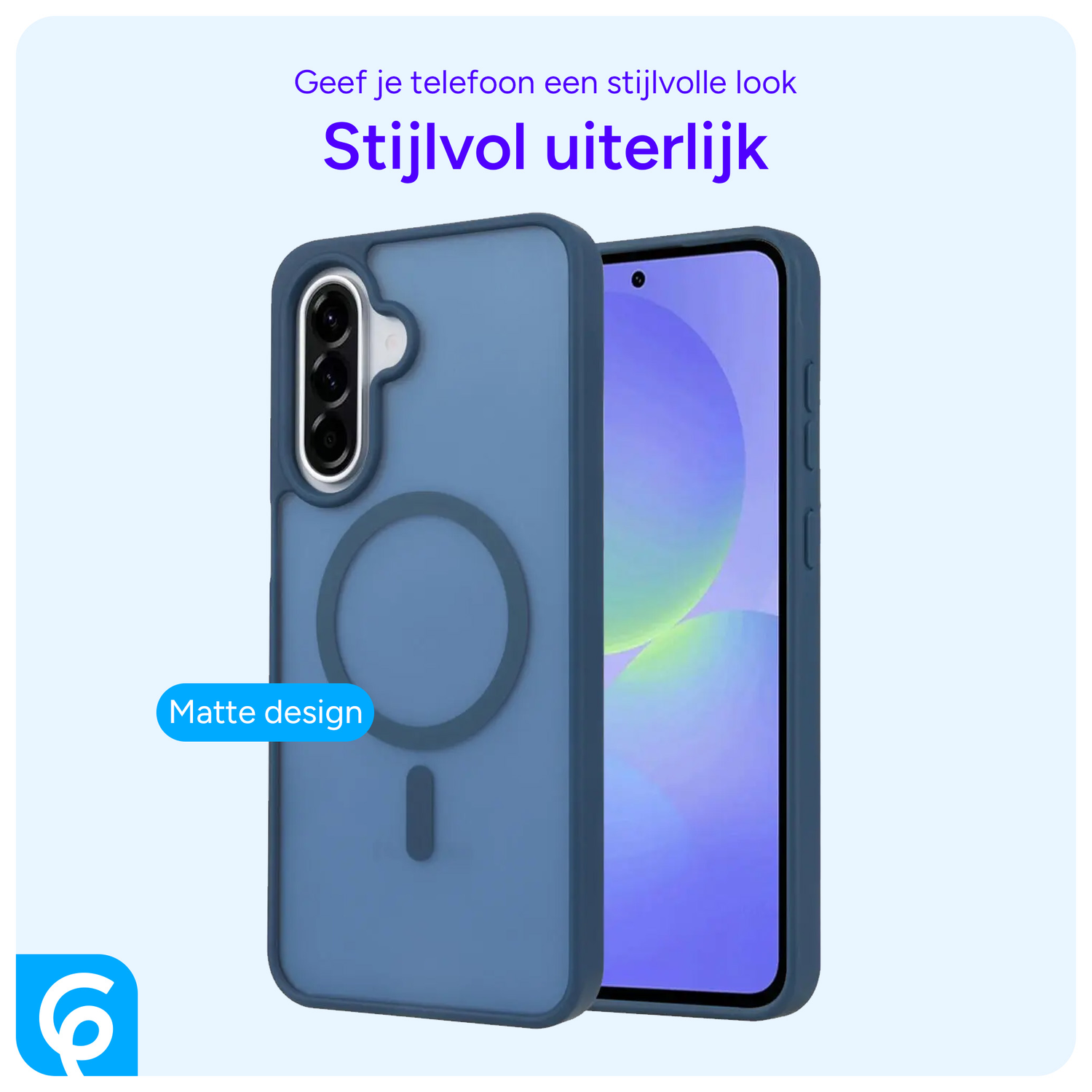 Samsung Galaxy A56 Hoesje met MagSafe Back Cover Matte Blauw afbeelding 5