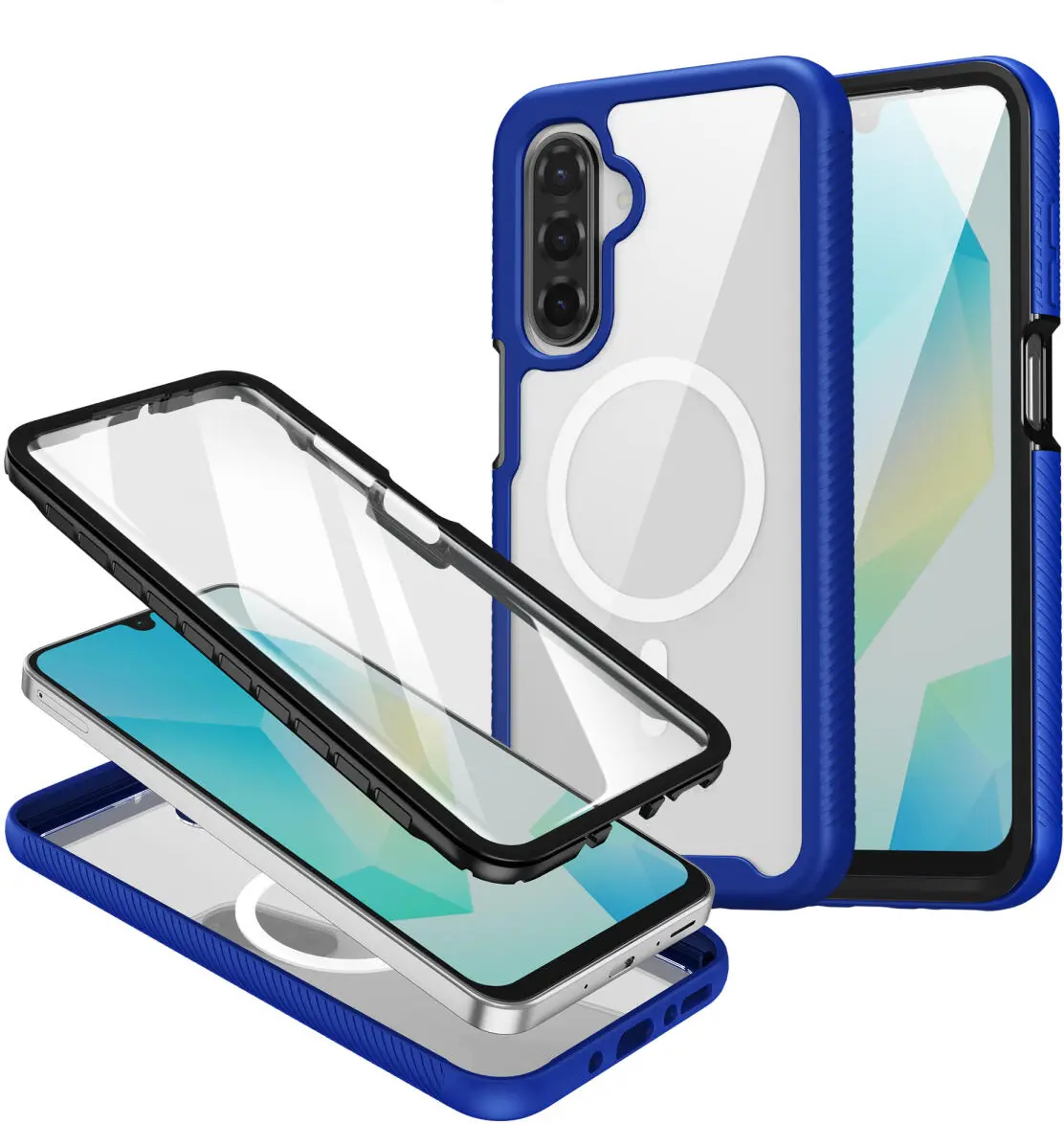 Samsung Galaxy A26 Hoesje Full Protect 360° Cover met MagSafe Blauw afbeelding 1