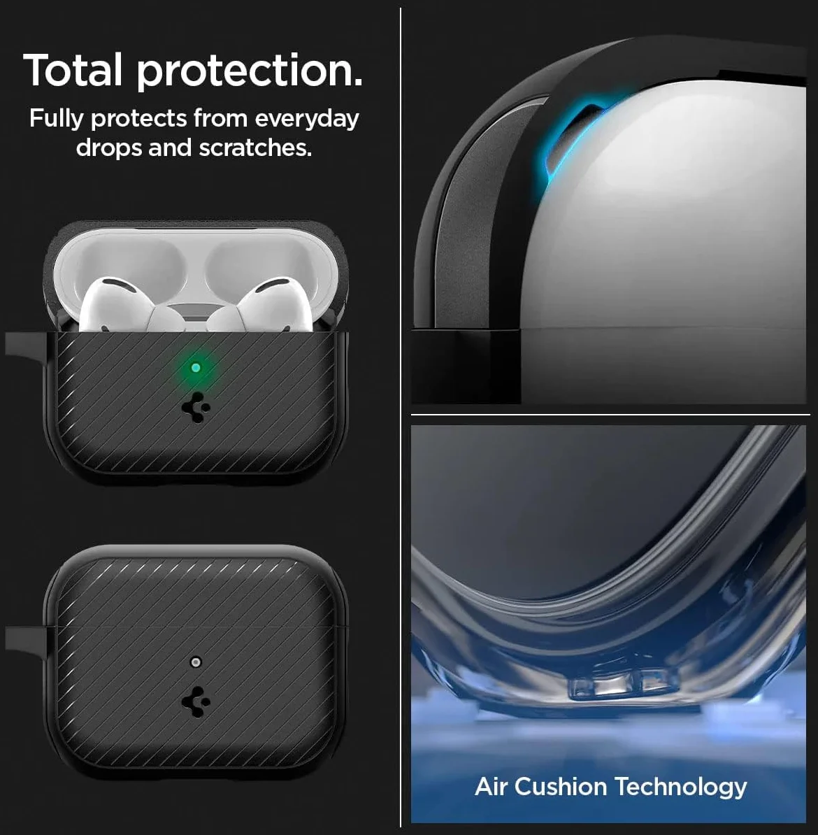 Spigen Mag Armor MagFit Apple AirPods Pro 2 Hoesje met Karabijnhaak Zwart afbeelding 2