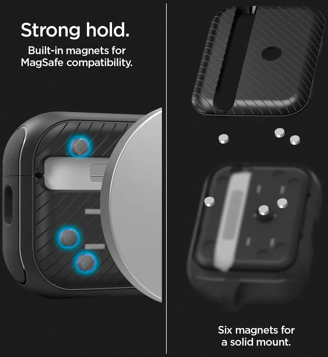 Spigen Mag Armor MagFit Apple AirPods Pro 2 Hoesje met Karabijnhaak Zwart afbeelding 6