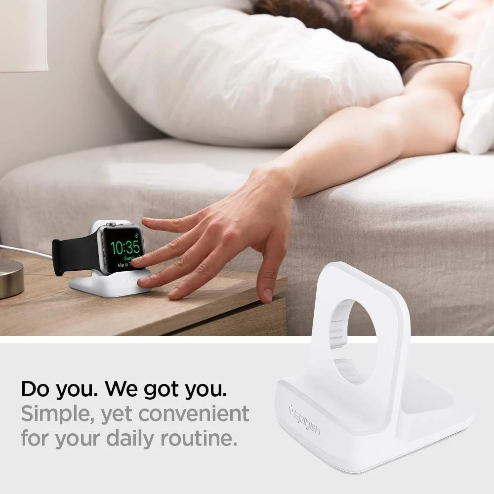 Spigen Apple Watch Night Stand S350 - Standaard voor Apple Watch Lader Wit afbeelding 3