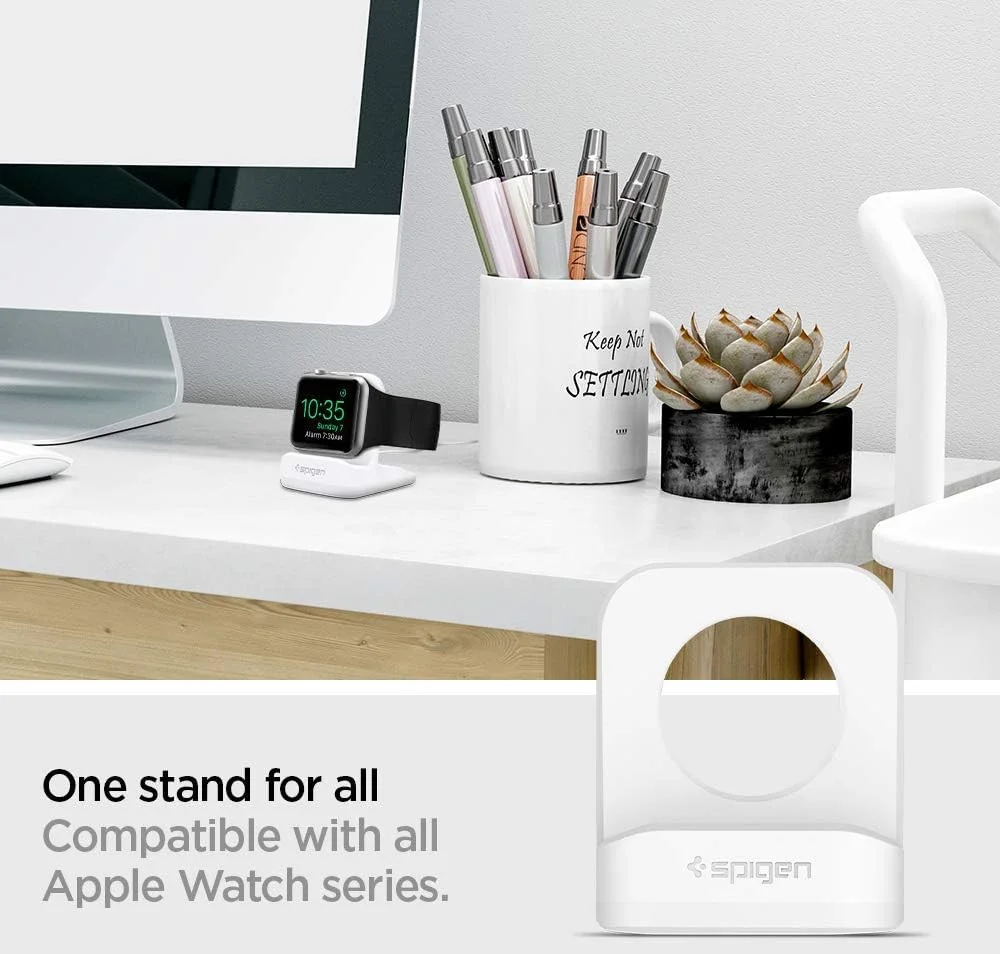 Spigen Apple Watch Night Stand S350 - Standaard voor Apple Watch Lader Wit afbeelding 4