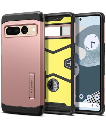 Spigen Tough Armor Google Pixel 7 Pro Hoesje Back Cover Roze Goud Hoesjes