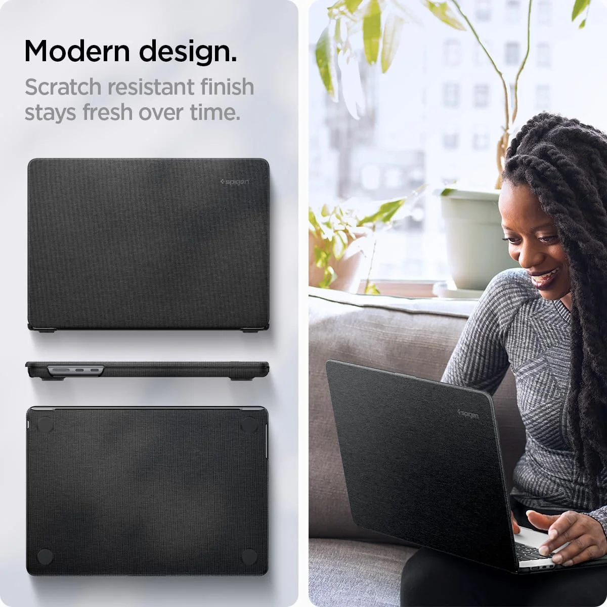 Spigen Urban Fit - MacBook Air 15 Inch M3/M2 Hoes - A3114 / A2941 - Zwart afbeelding 4