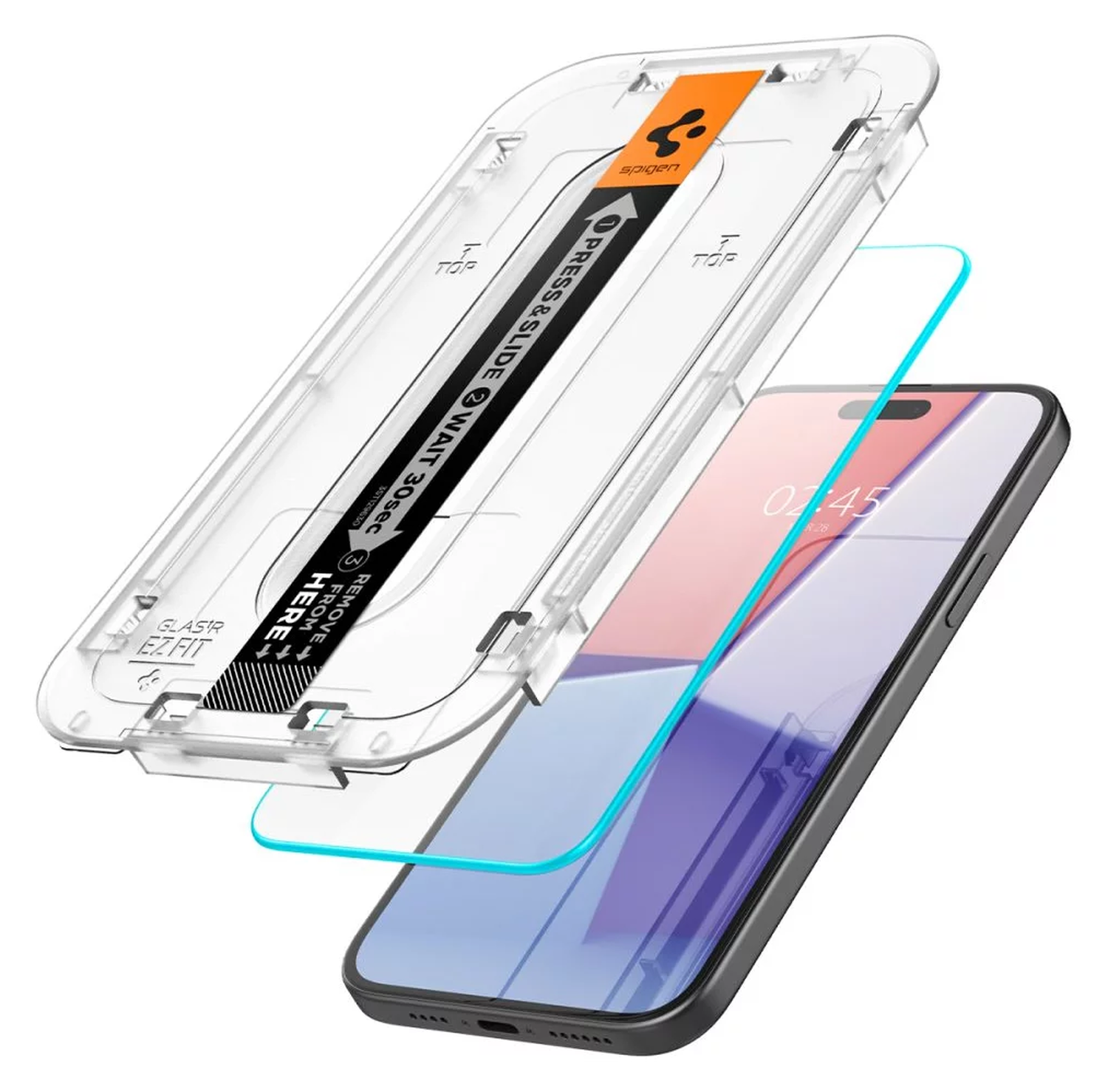 Spigen EZ Fit GLAS.tR Apple iPhone 15 Plus Screen Protector 1-Pack Clear afbeelding 2