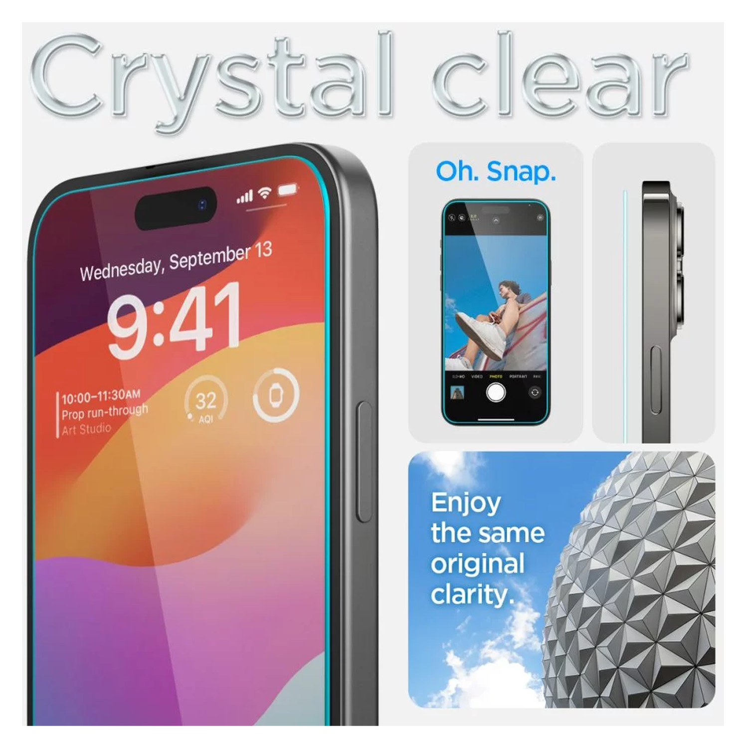 Spigen EZ Fit GLAS.tR Apple iPhone 15 Plus Screen Protector 1-Pack Clear afbeelding 5