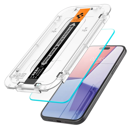 Spigen EZ Fit GLAS.tR Apple iPhone 15 Plus Screen Protector 1-Pack Clear afbeelding 2