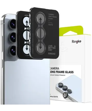 Ringke Frame Glass Samsung Galaxy S24 FE Camera Protector Zwart Screen Protectors