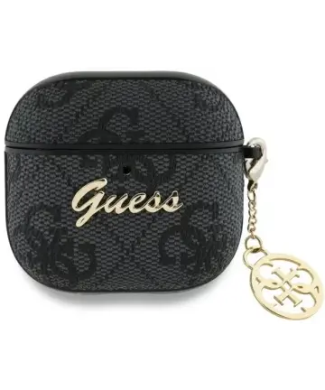 Guess AirPods 4 Hoesje Duurzaam Premium Eco-leder zwart Hoesjes