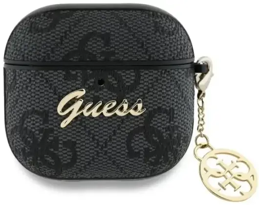 Guess AirPods 4 Hoesje Duurzaam Premium Eco-leder zwart afbeelding 1