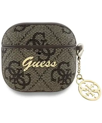 Guess AirPods 4 Hoesje Duurzaam Premium Eco-leder Bruin Hoesjes