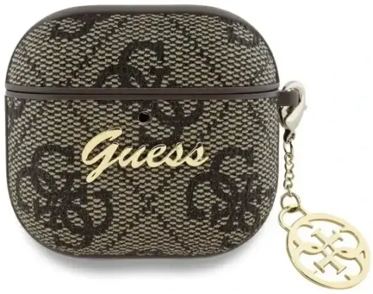 Guess AirPods 4 Hoesje Duurzaam Premium Eco-leder Bruin afbeelding 1