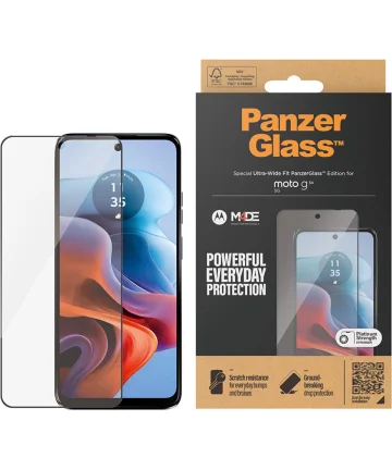 PanzerGlass Ultra-Wide Motorola Moto G34 Screen Protector Tempered Glass Screen Protectors