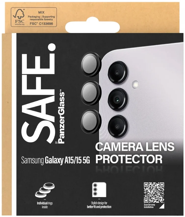 PanzerGlass SAFE Samsung Galaxy A15 Camera Protector Zwart afbeelding 4