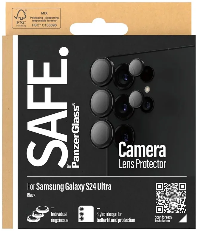 PanzerGlass SAFE Samsung Galaxy S24 Ultra Camera Protector Zwart afbeelding 4