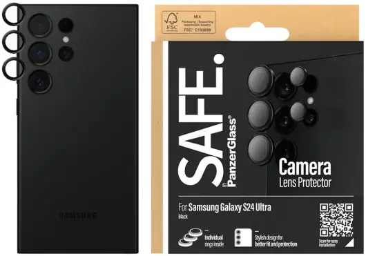 PanzerGlass SAFE Samsung Galaxy S24 Ultra Camera Protector Zwart afbeelding 1