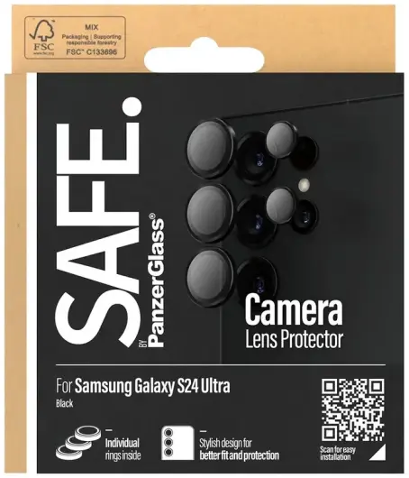 PanzerGlass SAFE Samsung Galaxy S24 Ultra Camera Protector Zwart afbeelding 4