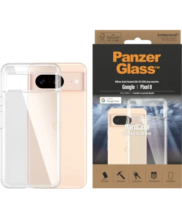 PanzerGlass HardCase Google Pixel 8 Hoesje Back Cover Transparant Hoesjes