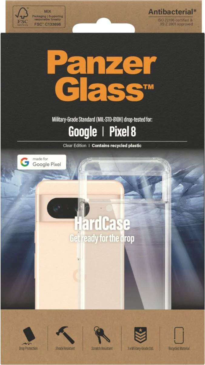 PanzerGlass HardCase Google Pixel 8 Hoesje Back Cover Transparant afbeelding 5